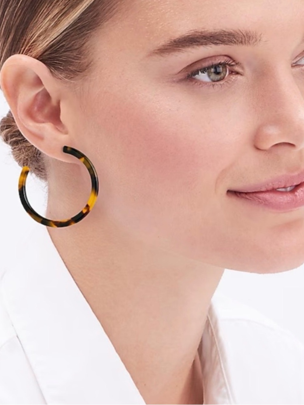 J. Crew Tortoise Shell Resin Hoop Earrings